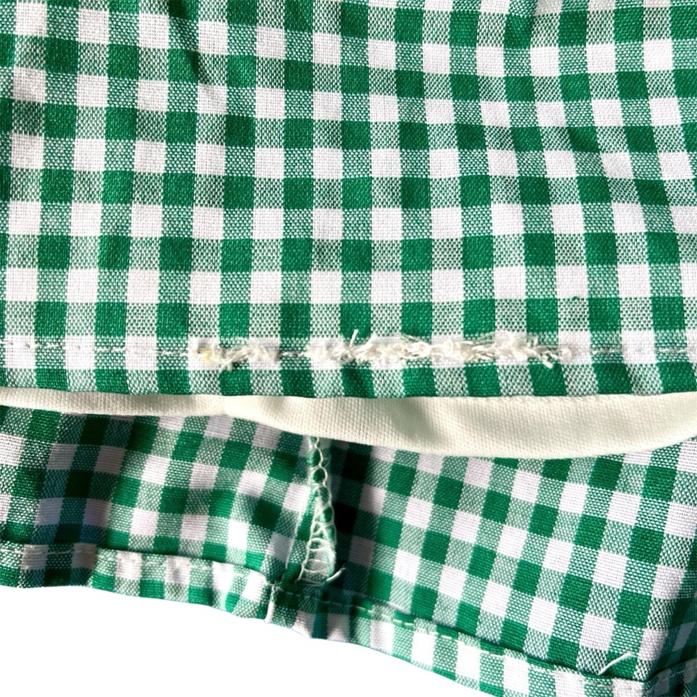 Gingham Cottagecore Dress Size XL Soft Girl Milkmaid Picnic Twee Green White NWT - Picture 9 of 9